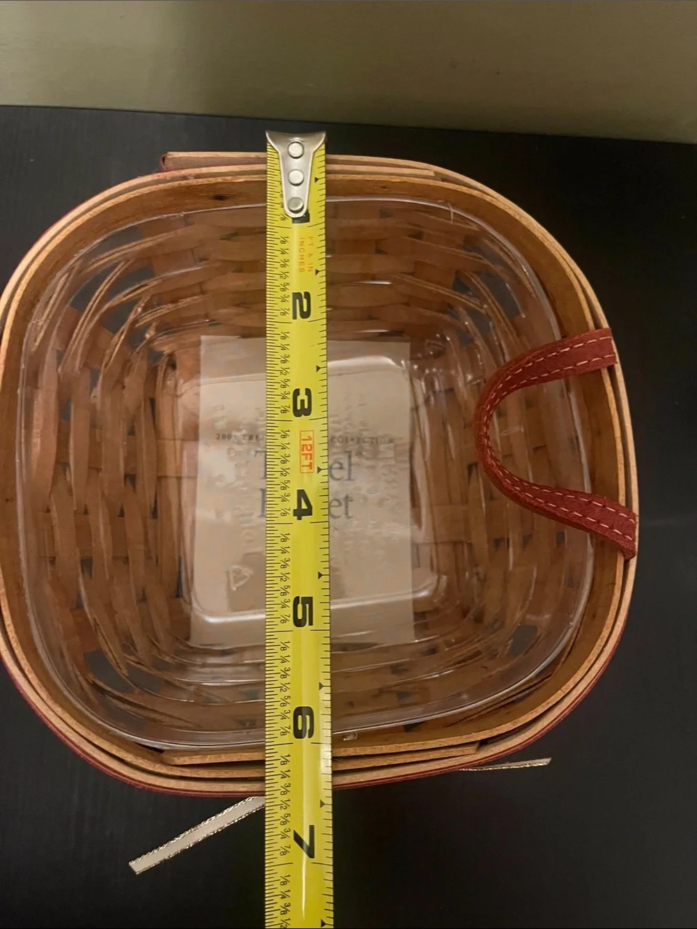 Longaberger Red-Trim 2005 Tree Trimming Tinsel Woven Basket